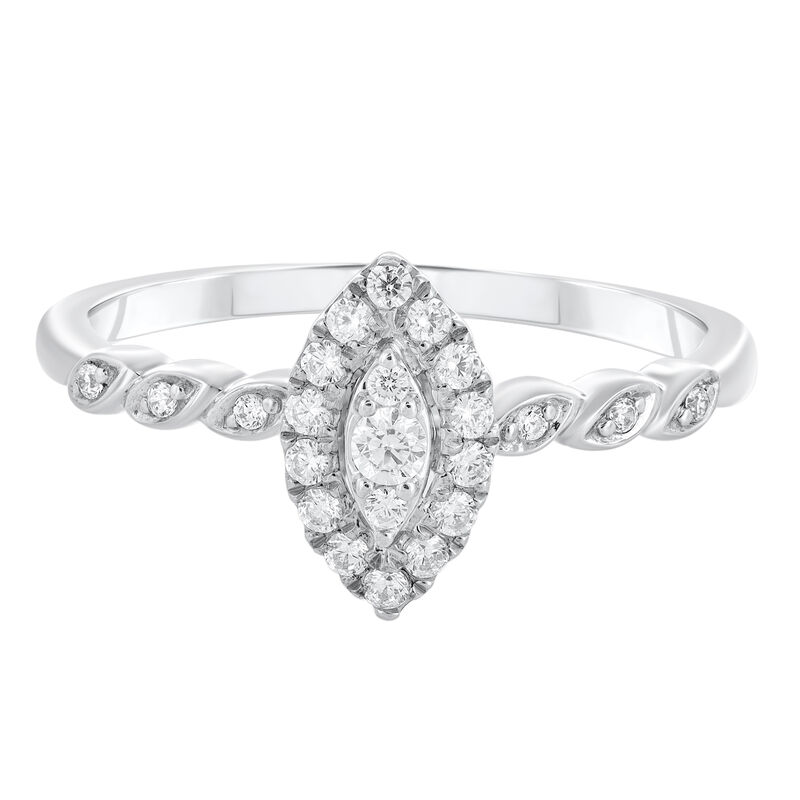 Marquise Shaped Diamond Promise Ring in 10K White Gold &#40;1/5 ct. tw.&#41;
