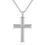 Men&#39;s 1/4 ct. tw. Diamond Cross Pendant in Stainless Steel