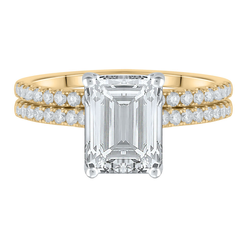 Lab Grown Diamond Emerald-Cut Wedding Set in 14K Gold &#40;3 &frac12; ct. tw.&#41;