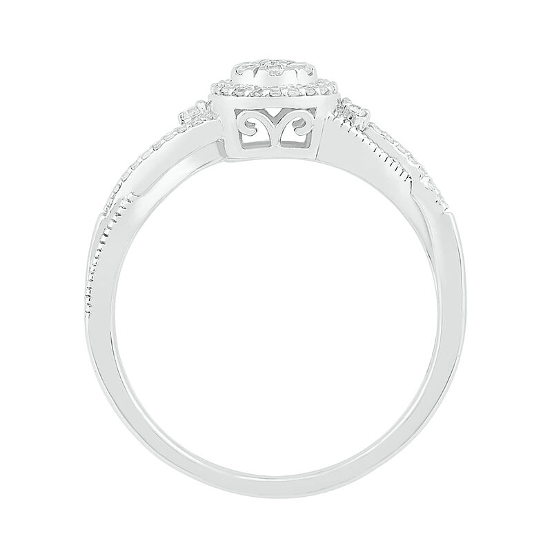 1/7 ct. tw. Diamond Halo Promise Ring in Sterling Silver