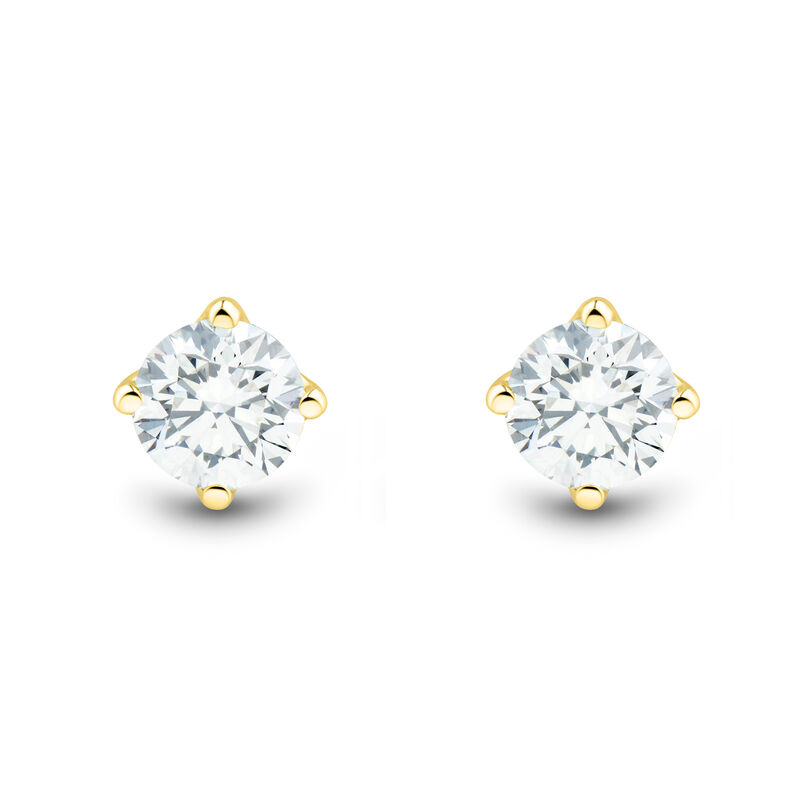 Lab Grown Diamond Round Stud Earrings In 14K Yellow Gold &#40;1 ct. tw.&#41;