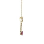 Ruby Drop Necklace with Diamond Accent in 10K Yellow Gold