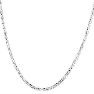 Solid Diamond-Cut Iced Chain in 14K White Gold, 3.1MM, 22”