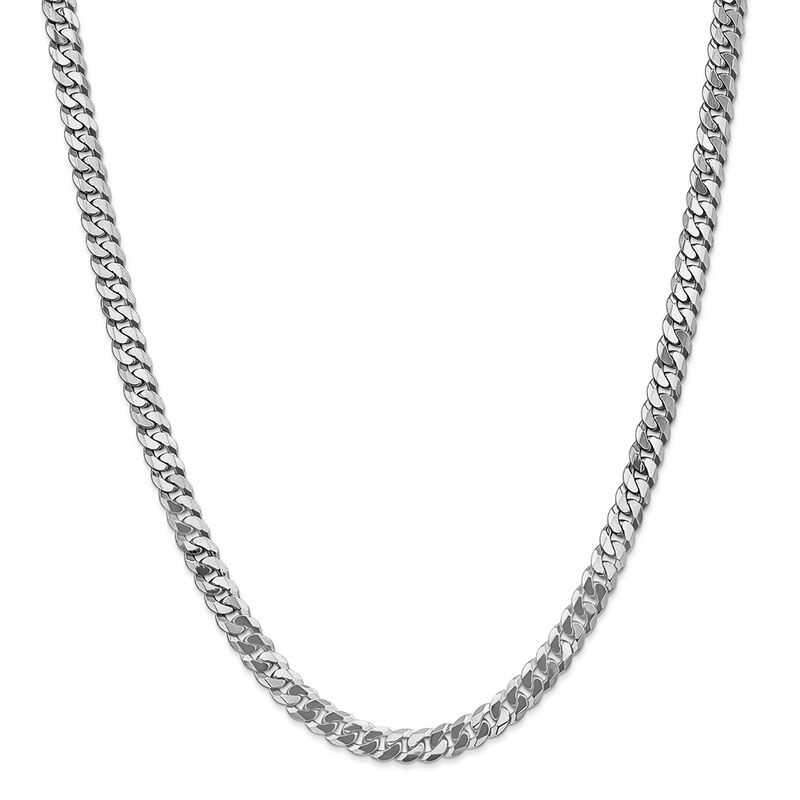 Beveled Curb Chain in 14K White Gold, 24&quot;