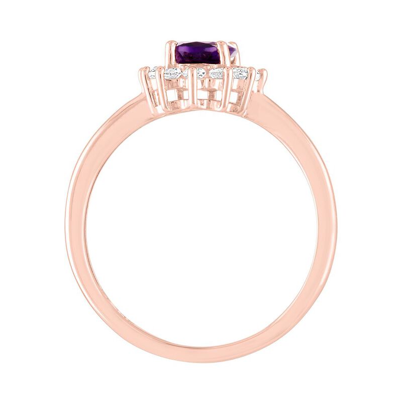 Amethyst & Lab Created White Sapphire Ring in 10K Rose Gold | Helzberg ...