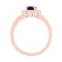 Amethyst &amp; Lab Created White Sapphire Ring in 10K Rose Gold