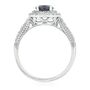 Lab Created Alexandrite &amp; White Sapphire Halo Ring in Sterling Silver