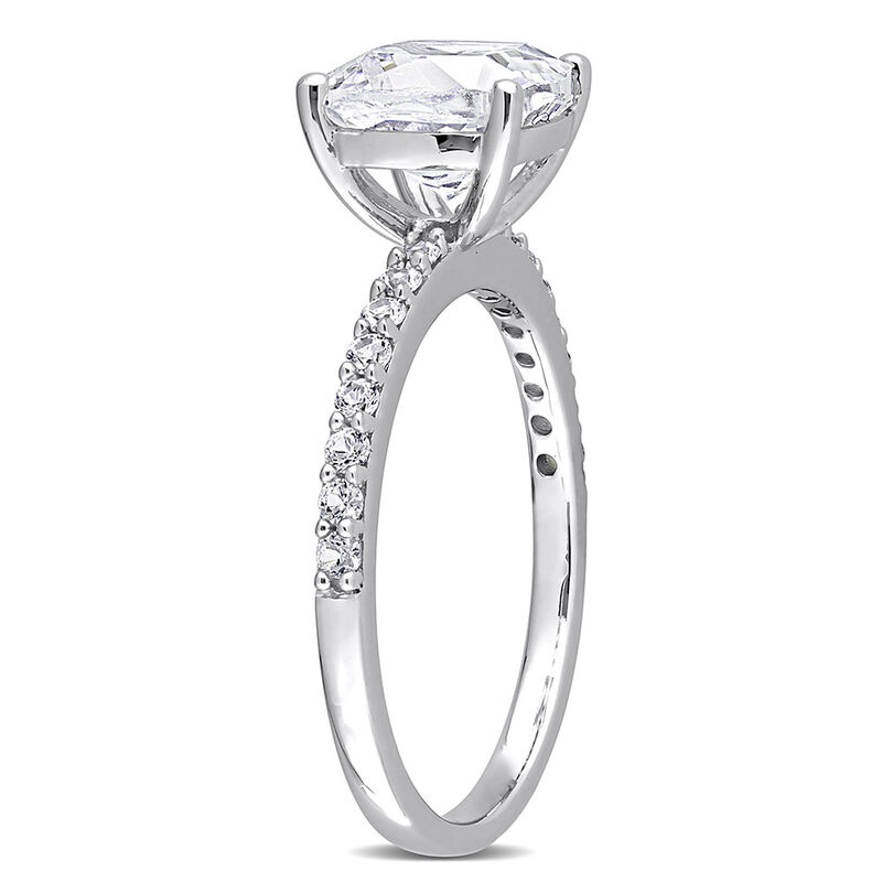 Cushion-Cut Lab Created White Sapphire Ring in 10K White Gold