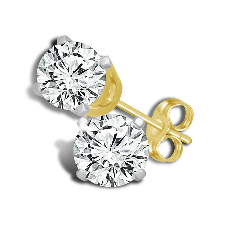 1 ct. tw. Diamond 4-Prong Stud Earrings in 14K Yellow Gold