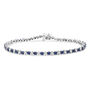 Blue Diamond and Diamond Illusion Tennis Bracelet in Sterling Silver &#40;3/8 ct. tw.&#41;