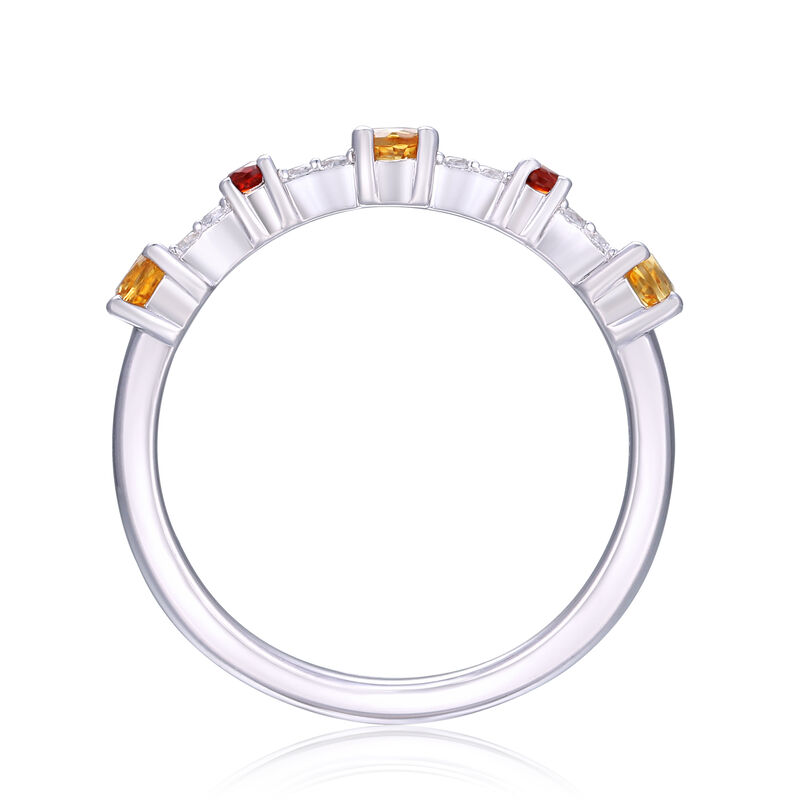 Citrine and Lab-Created White Sapphire Stack Ring in Sterling Silver