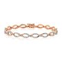 Diamond Link Bracelet with Marquise Links in 10K Rose Gold &#40;1 ct. tw.&#41;