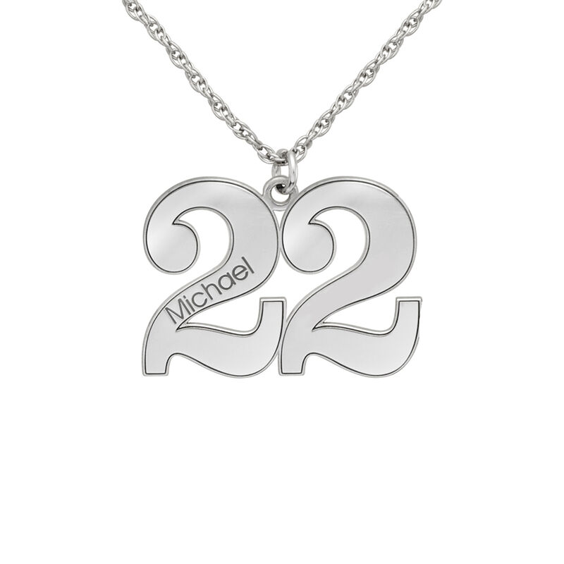 Personalized Number Pendant in Sterling Silver