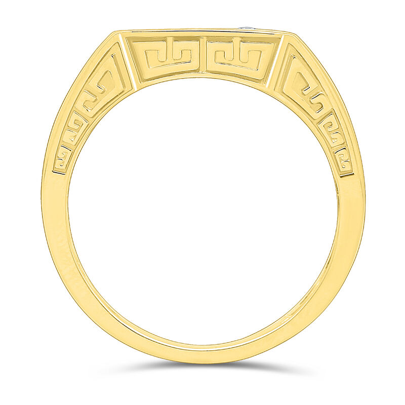 Men&rsquo;s Signet Ring with Diamond Accent in 10K Yellow Gold