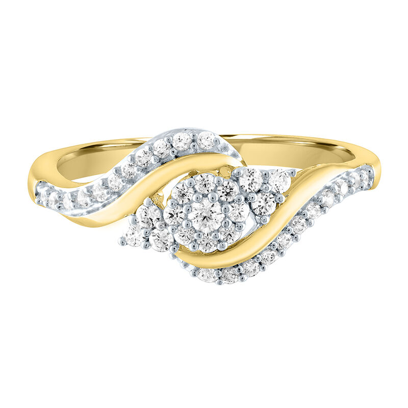 Diamond Bypass Promise Ring in 10K Yellow Gold &#40;1/4 ct. tw.&#41;