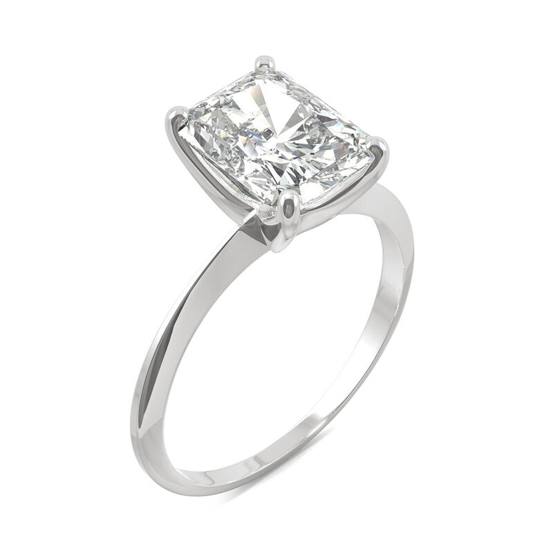 Radiant-Cut Moissanite Ring with Knife-Edge Band in Platinum &#40;2 3/4ct.&#41;