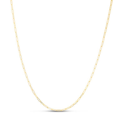 Adjustable Paperclip Chain Necklace in 14K Yellow Gold, 1.5mm, 22”