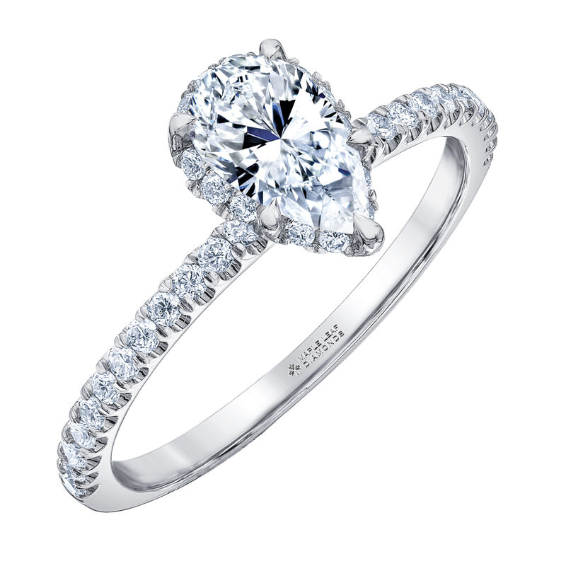 Pear-Shaped Diamond Halo Engagement Ring in 14K White Gold &#40;1 ct. tw.&#41;