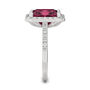 Moissanite &amp; Lab Created Ruby Halo Ring in 14K White Gold &#40;1/2 ct. tw.&#41;