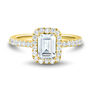 Lab Grown Diamond Emerald-Cut Halo Engagement Ring in 14K Gold &#40;1 1/2 ct. tw.&#41;
