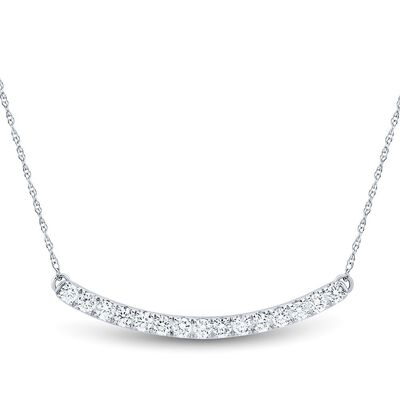 3/8 ct. tw. Lab Grown Diamond Bar Necklace in 14K White Gold