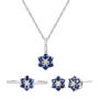 Sapphire &amp; 1/10 ct. tw. Diamond Earrings, Ring, and Pendant in 10K White Gold