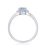 Aquamarine Stacking Ring with Diamond Accents in 10K White Gold