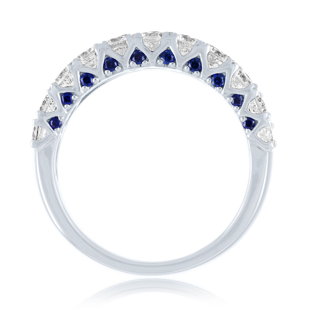 Amazon.com: 1/4 Carat Diamond and 1 Carat Blue Sapphire Band Ring for Women  in 14k White Gold (Fancy Brown, cttw) Promise Anniversary Ring Size 5 by  LeVian : Clothing, Shoes & Jewelry