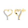 Diamond Accent Heart Earrings in 14K Yellow Gold 
