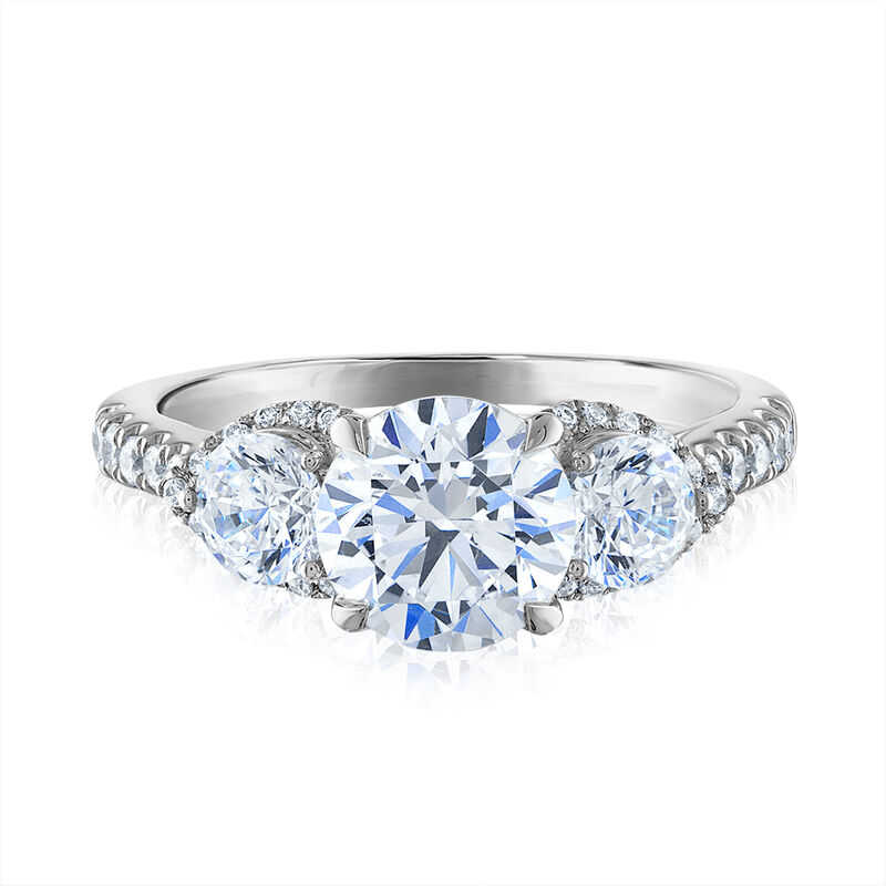 1 1/7 ct. tw. Lab Grown Diamond Semi-Mount Engagement Ring in 14K White Gold &#40;Setting Only&#41;