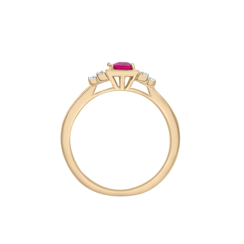Lab-Created Ruby and Lab-Created White Sapphire Vintage Ring in Vermeil