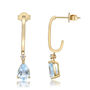 Aquamarine and Diamond Accent Earrings in 10K Yellow Gold