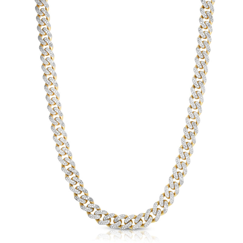 3 1/7 ct. tw. Diamond Pav&eacute; Curb Necklace in 10K Yellow Gold