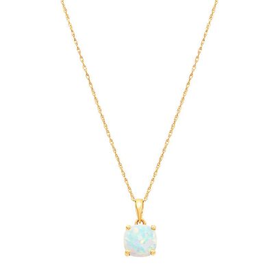 Lab Created Opal Pendant in 10K Yellow Gold