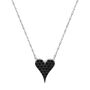 Black Diamond Heart Pendant in 10K White Gold &#40;1/10 ct. tw.&#41;