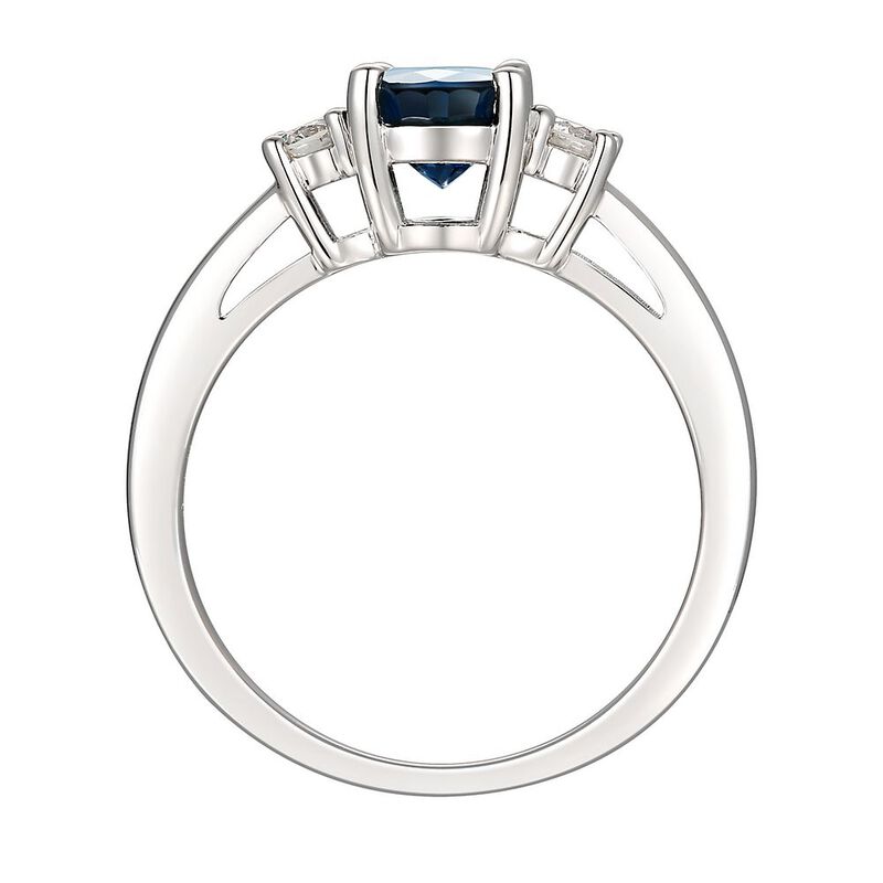 Sapphire &amp; Diamond Ring in 14K White Gold &#40;1/5 ct. tw.&#41;
