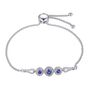 Lab Created Blue &amp; White Sapphire Bolo Bracelet in Sterling Silver