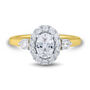 Lab Grown Diamond Three-Stone Oval Engagement Ring in 14K Yellow Gold &#40;1 1/4 ct. tw.&#41;