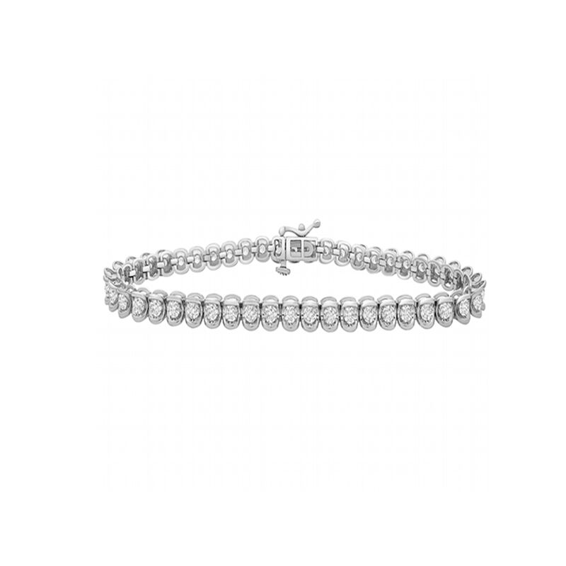 Diamond Tennis Bracelet with Half-Bezel Setting in 10K White Gold &#40;2 ct. tw.&#41;