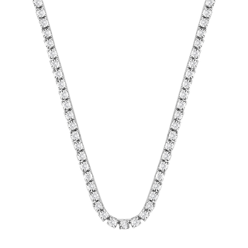 Double Diamond Drop Tennis Necklace (15.59 CTTW) in White Gold | New York  Jewelers Chicago