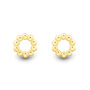 Beaded Petite Circle Stud Earrings in 10K Yellow Gold, 6.5MM