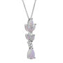 Lab-Created Opal &amp; White Sapphire Pendant in Sterling Silver