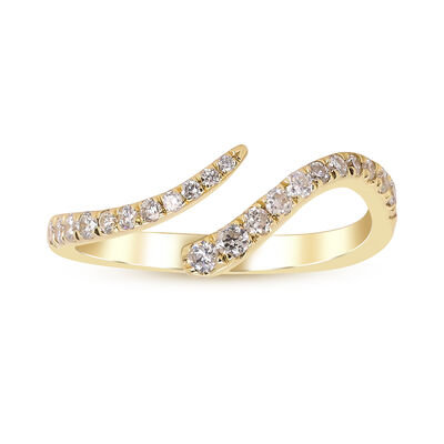 Open Bypass Ring with Diamonds in 10K Yellow Gold (1/4 ct. tw.)