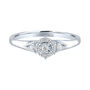 Diamond Halo Promise Ring with Side Stones in Sterling Silver &#40;1/8 ct. tw.&#41;