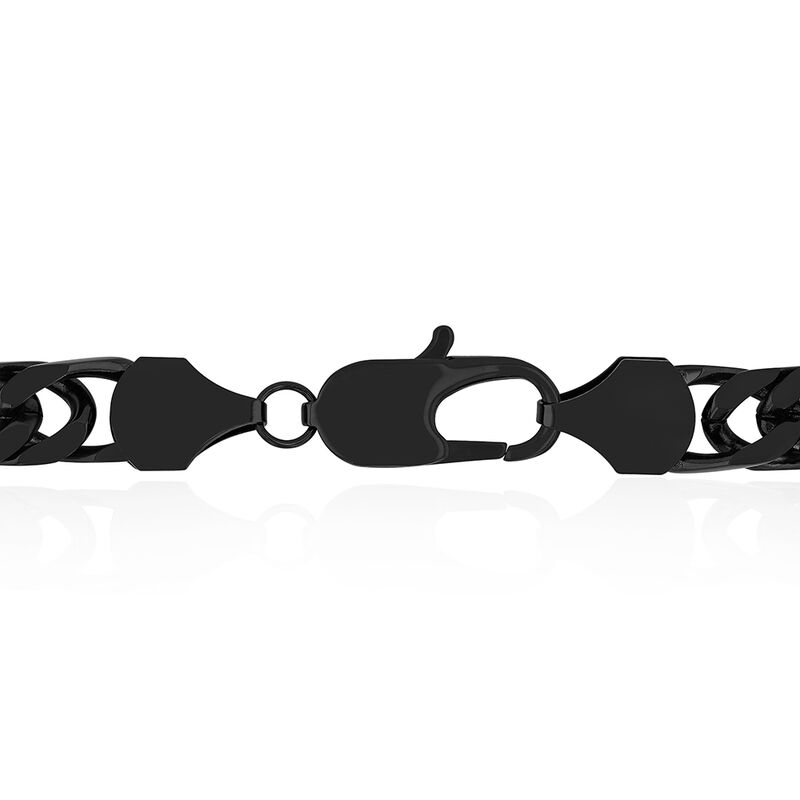 Men&rsquo;s Curb Chain in Black Ion-Plated Stainless Steel, 24&quot;