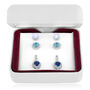 Three-Pair Gemstone Earrings Set in Sterling Silver