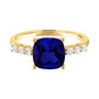 Cushion-Cut Lab Created Blue Sapphire Ring in 10K Yellow Gold