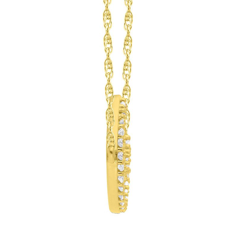 Diamond Moon Necklace in 10K Yellow Gold