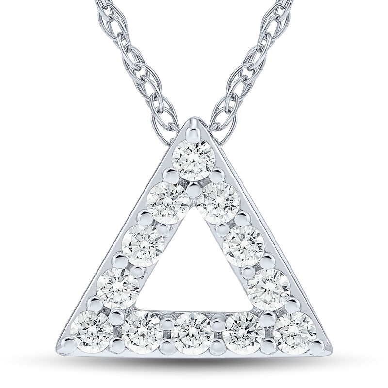 Lab Grown Diamond Open Triangle Pendant in 14K White Gold &#40;1/4 ct. tw.&#41;