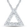 Lab Grown Diamond Open Triangle Pendant in 14K White Gold &#40;1/4 ct. tw.&#41;